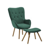 Hectarul - Fotoliu de catifea cu suport pentru picioare Inart,verde