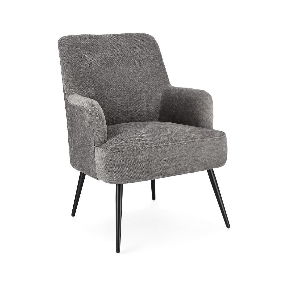 Fotoliu gri din tesatura poliester si otel Ernestine Bizzotto, 1, hectarul.ro