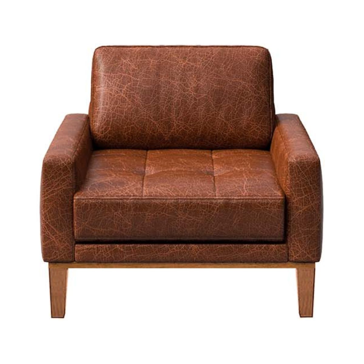 Fotoliu maro-cognac piele naturala Musso Tufted Mesonica, 1, hectarul.ro