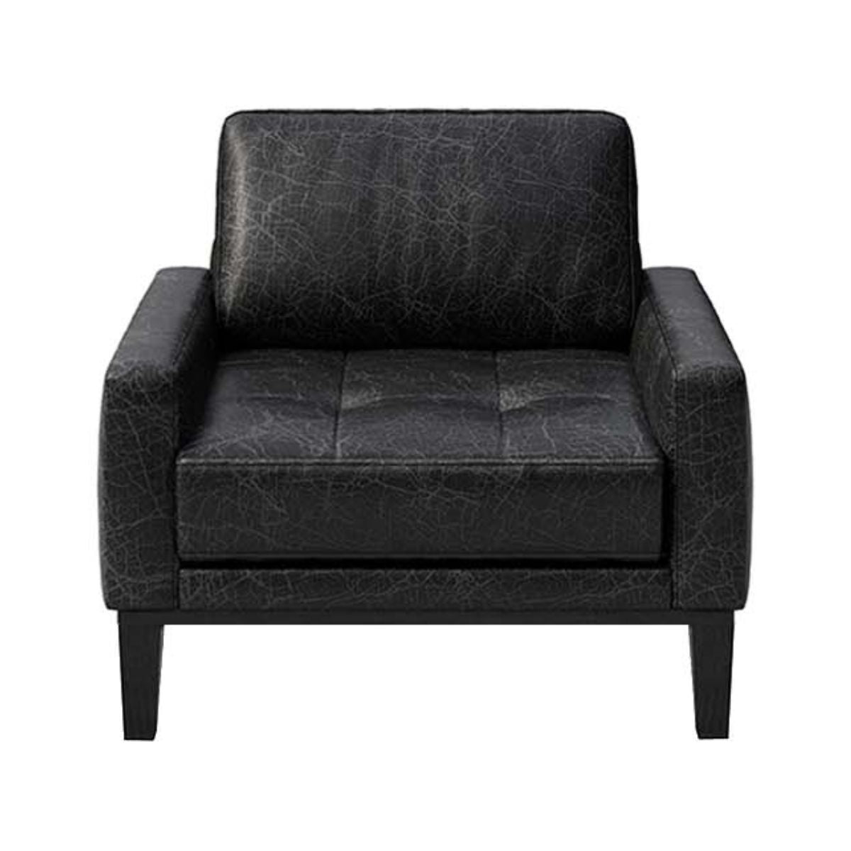 Fotoliu negru-vintage piele naturala Musso Tufted Mesonica, 1, hectarul.ro