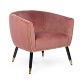 Hectarul - Fotoliu roz antique din catifea poliester si otel Caitlin Bizzotto