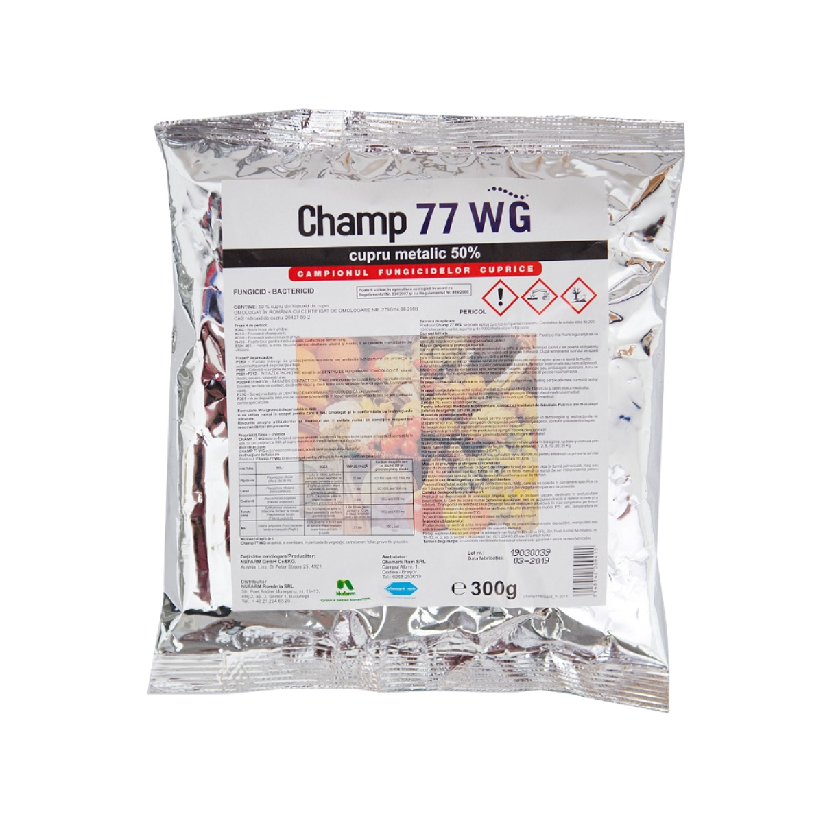 Fungicid bactericid ecologic vita de vie, castraveti, tomate, mar Champ 77 WG, 300 grame, 1, hectarul.ro