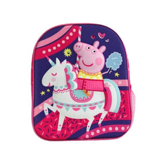 Ghiozdan 3D Disney pentru gradinita, Peppa Pig si Unicornul , albastru/rosu , 32 Cm