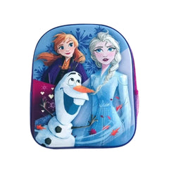 Ghiozdan 3D Frozen pentru gradinita,Ana, Elsa si Olaf,multicolor,  32 Cm