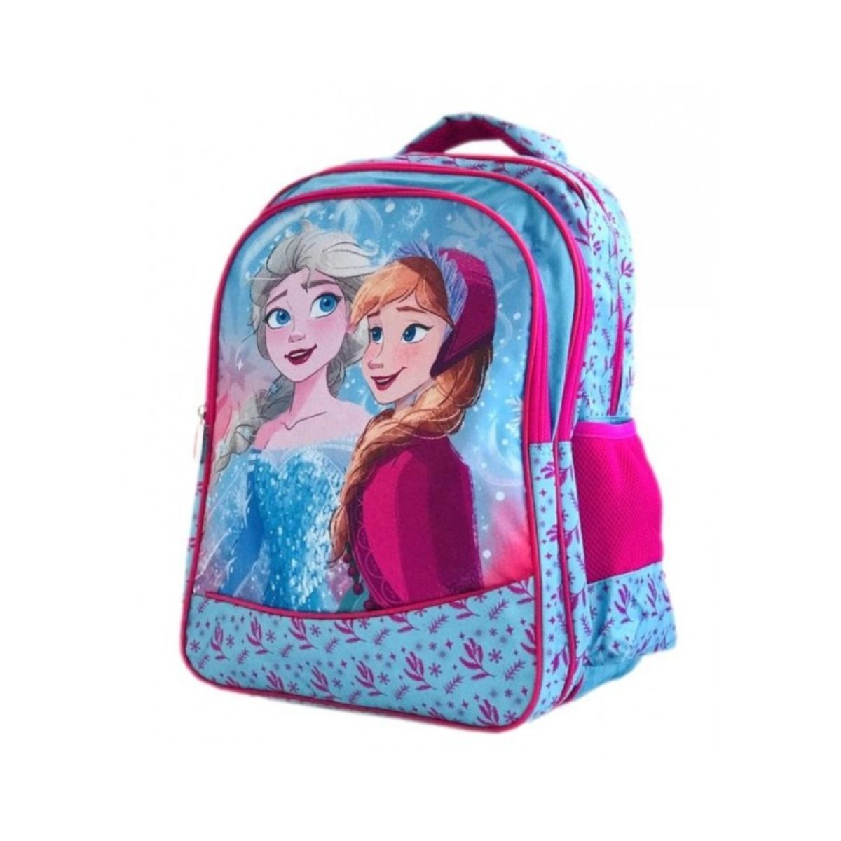 Ghiozdan Mare cu 3 Compartimente Frozen, Ana si Elsa ,roz/bleu, 42 Cm, 1, hectarul.ro