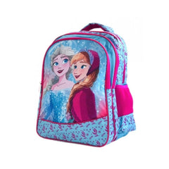 Ghiozdan Mare cu 3 Compartimente Frozen, Ana si Elsa ,roz/bleu, 42 Cm