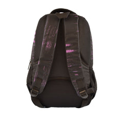 Ghiozdan Mesco 3 compartimente cu fermoar, negru cu mov, 30L, 45.5 x 32 x 14 cm