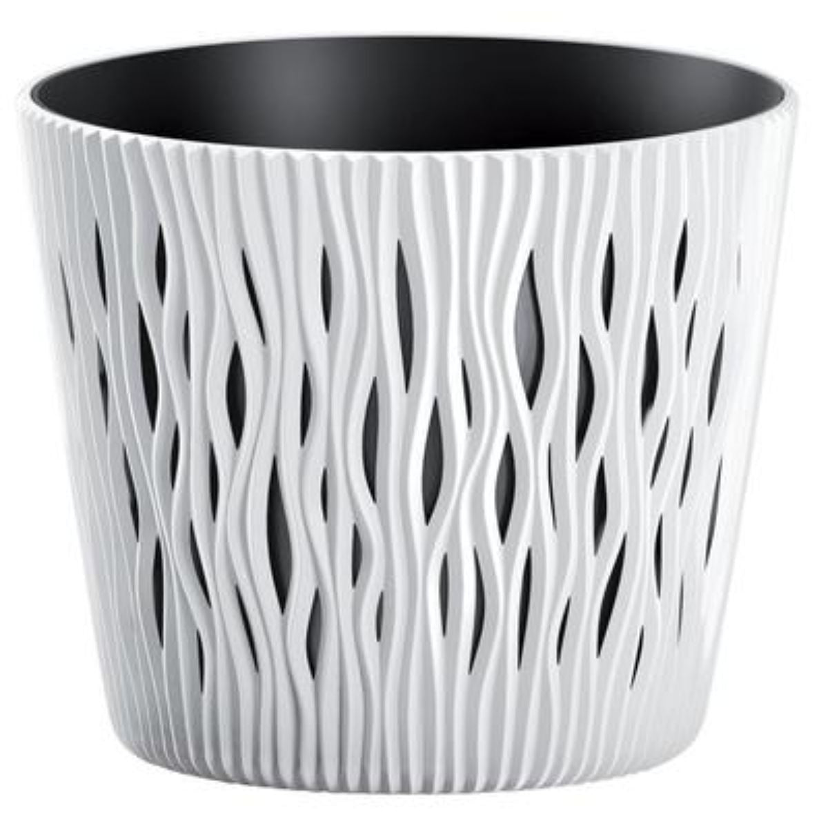 Ghiveci decorativ rotund Sandy 15.8x13.8 cm alb, 1, hectarul.ro