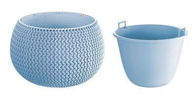 Ghiveci decorativ rotund SPLOFY 29X19.5 cm albastru, 1, hectarul.ro