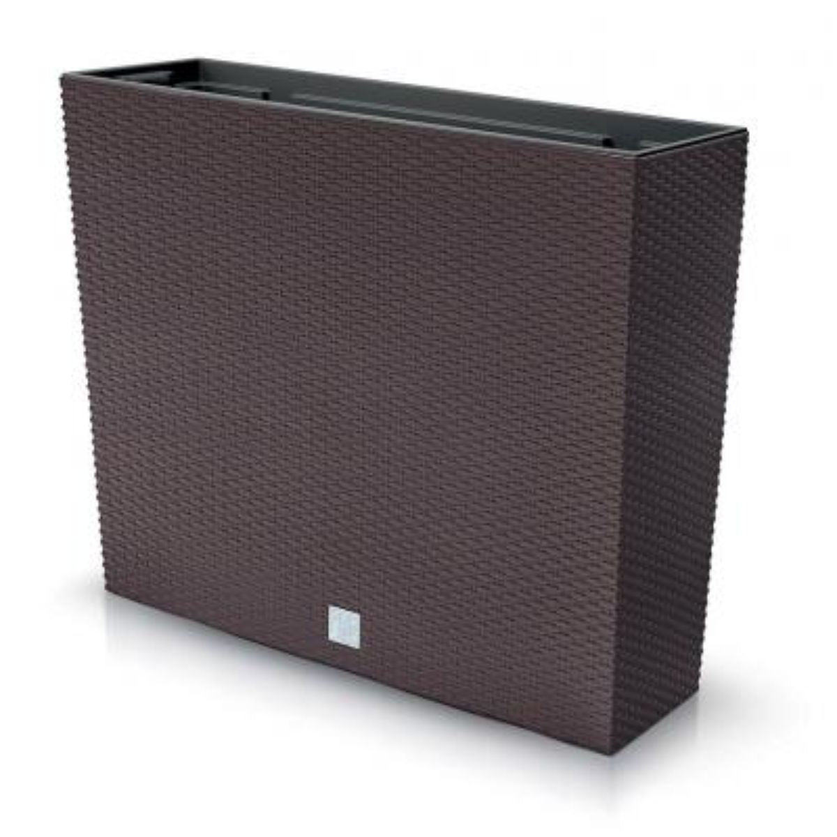 Ghiveci decorativ slim, imitatie ratan, maro, 58x18x49.8 cm, 1, hectarul.ro