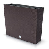 Hectarul - Ghiveci decorativ slim, imitatie ratan, maro, 58x18x49.8 cm