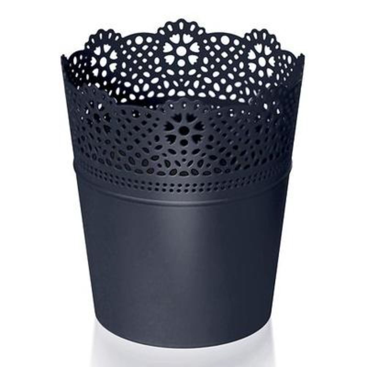 Ghiveci din plastic Lace, negru D 14 cm, 1, hectarul.ro
