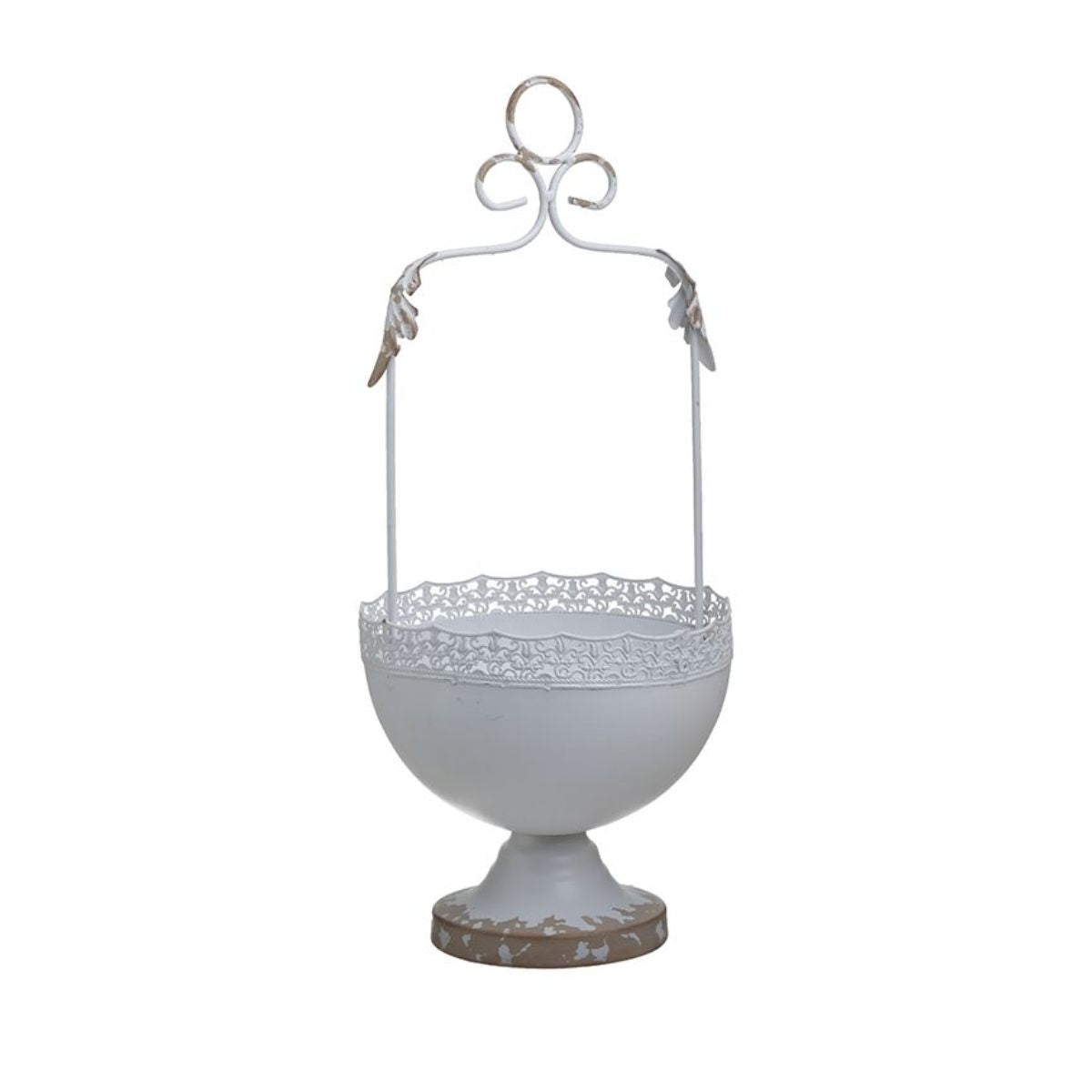 Ghiveci metalic alb stil antic 17Χ16x38 cm, 1, hectarul.ro