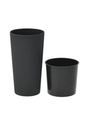 Ghiveci negru cu suport, inaltime 47 cm