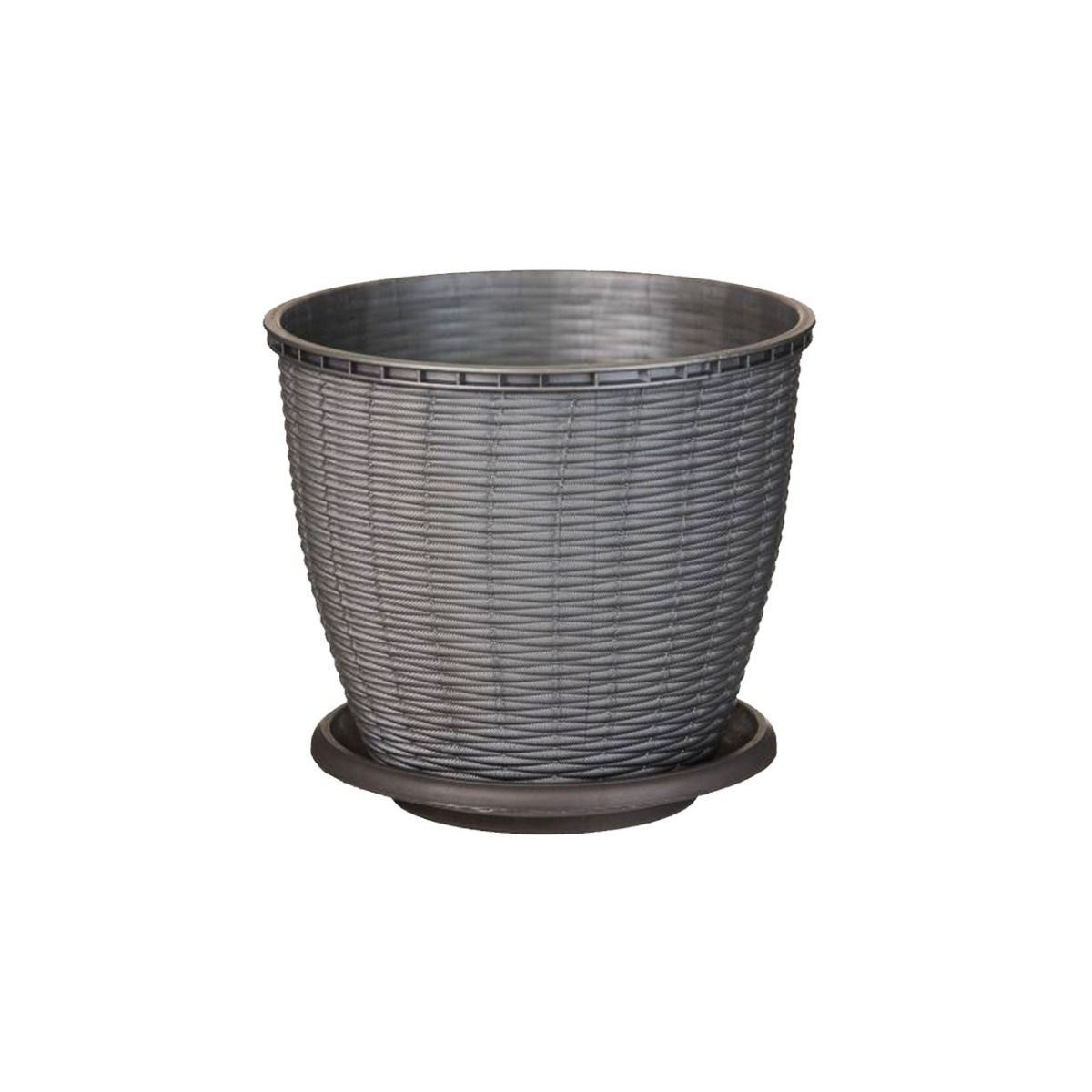 Ghiveci ratan 9 L GRI, 1, hectarul.ro