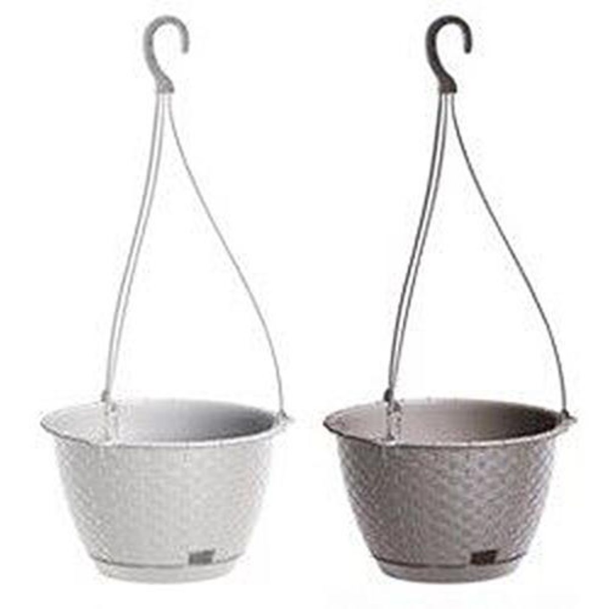 Ghiveci suspendat rotund imitatie ratan Ratolla 24 cm, mocca, 1, hectarul.ro