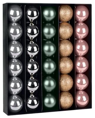 Globuri de Craciun MagicHome, 30 buc., aramiu-roz-verde, 6 cm, 1, hectarul.ro