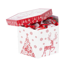 Globuri de Craciun MagicHome, rosu-alb, 7,5 cm, 14 bucati