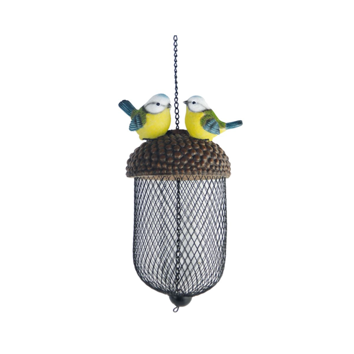 Hranitoare pentru pasari gri/galben din polirasina 22 cm Ghinda Esschert Design, 1, hectarul.ro