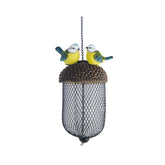 Hectarul - Hranitoare pentru pasari gri/galben din polirasina 22 cm Ghinda Esschert Design