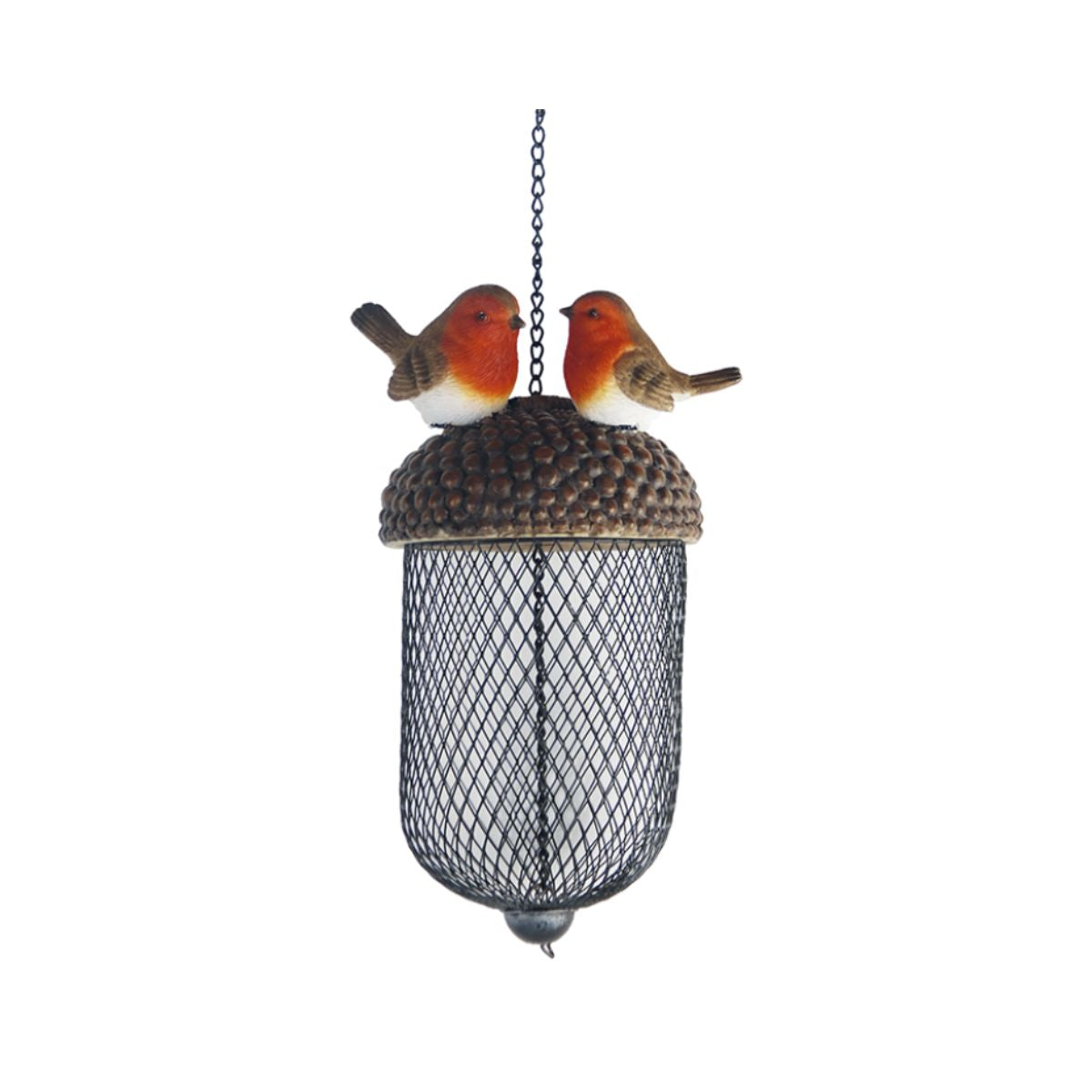 Hranitoare pentru pasari gri/rosu din polirasina 22 cm Ghinda Esschert Design, 1, hectarul.ro