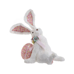 Iepuras de plus cu ou de Paste , alb rosu 24 cm lungime, 13 cm latime, 30 cm inaltime