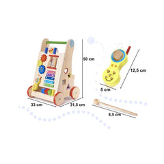 Impingator, premergator, din lemn educational 6 in 1, 51 x 32.5 x 31cm