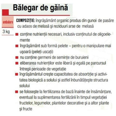 Ingrasamant Balegar de gaina AGRO 3 kg