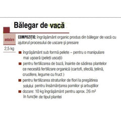 Ingrasamant Balegar de vaca AGRO 2.5 kg