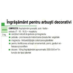 Ingrasamant mineral arbusti decorativi 1770 AGRO 3 kg