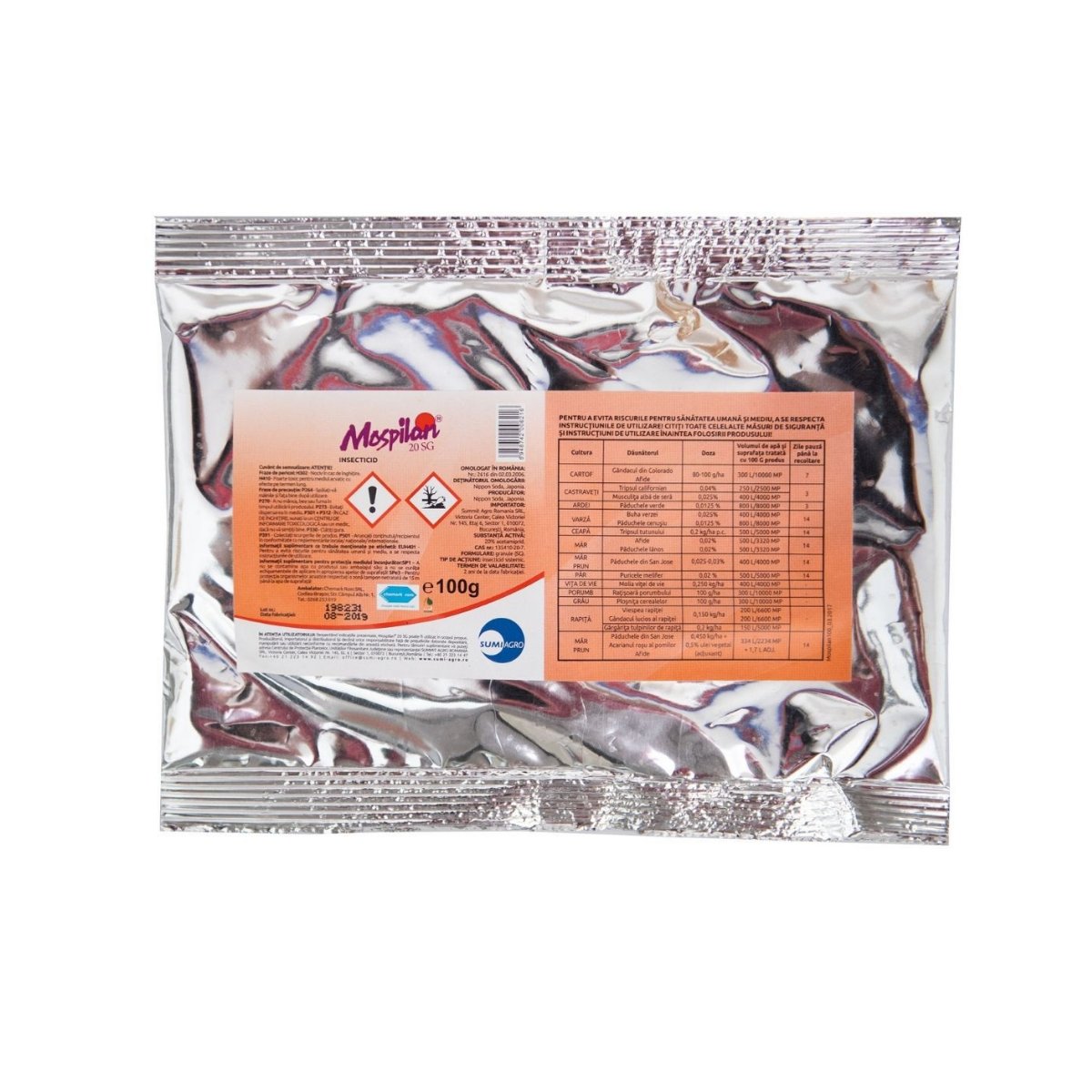 Insecticid cereale, vita de vie, legume, pomi fructiferi Mospilan 20 SG, 100 grame, 1, hectarul.ro