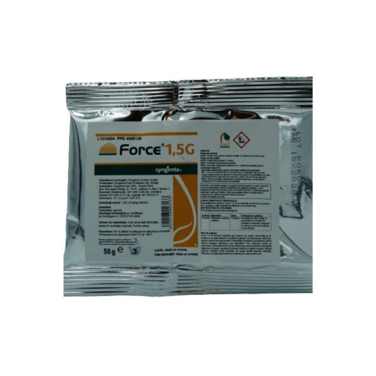 Insecticid de baza in combaterea daunatorilor din sol Force 1.5 G, 50 grame, 1, hectarul.ro