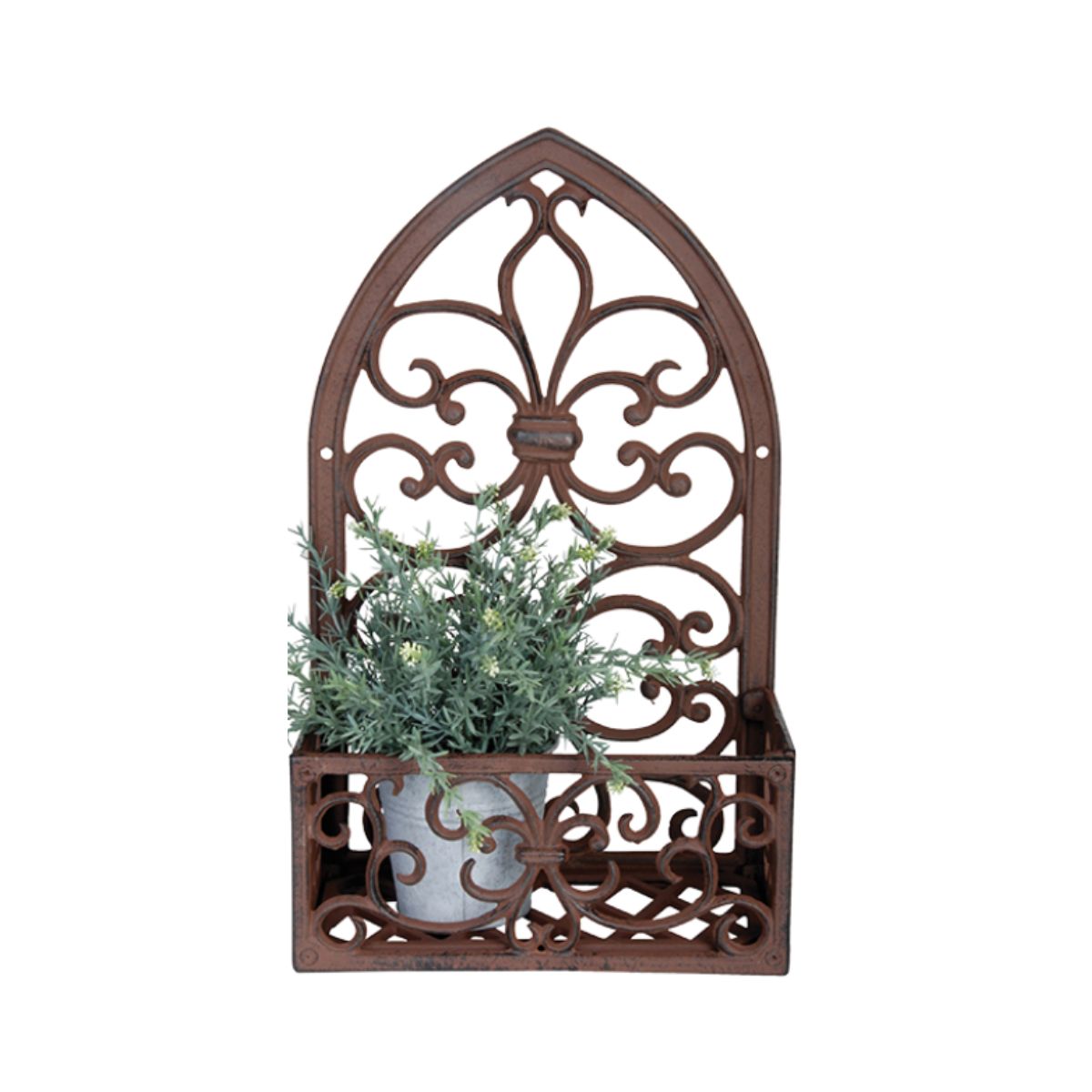 Jardiniera ruginie din otel turnat Window Elipse Esschert Design, 1, hectarul.ro