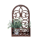 Hectarul - Jardiniera ruginie din otel turnat Window Half Round Esschert Design