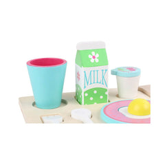 Joc din lemn 2 in 1, Puzzle si Joc de rol - Micul Dejun cu 10 accesorii, WD 9548