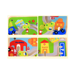 Joc din lemn Labirint cu piese 3D - Cursa masinilor, WD 9537