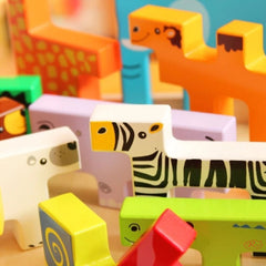Joc educativ din lemn - Tetris - cu animale 3D, WD 2511