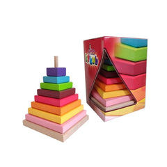 Joc - Piramida curcubeu din lemn, AC 1025