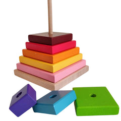 Joc - Piramida curcubeu din lemn, AC 1025