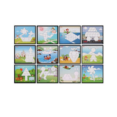 Joc Tangram din lemn 250 de piese, WD 2028