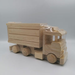 Jucarie camion din lemn natur