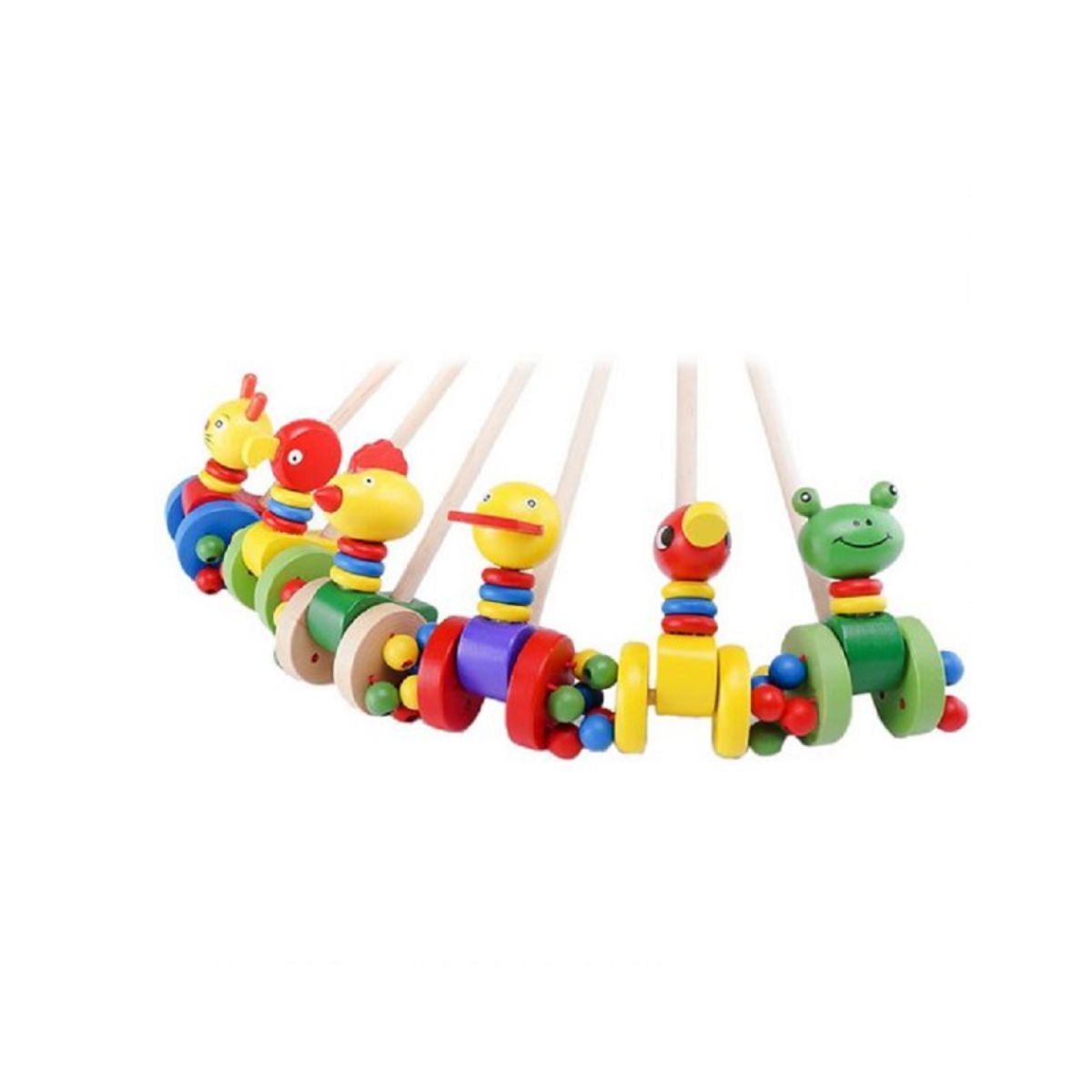 Jucarie de impins din lemn colorat, 1, hectarul.ro