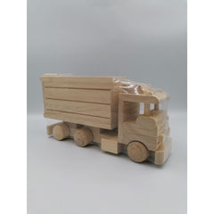 Jucarie masina de gunoi din lemn natur