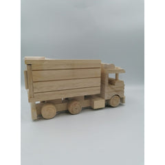 Jucarie masina de gunoi din lemn natur