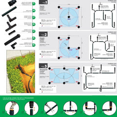 Kit irigare gazon prin aspersie pentru 70 mp cu pop up si adaptor pentru robinet