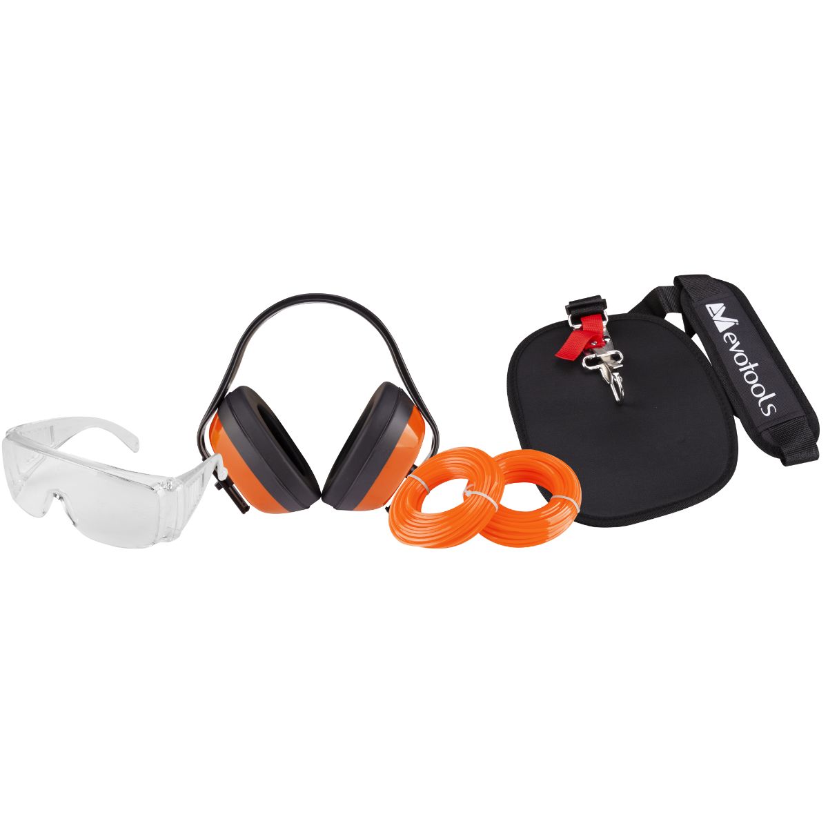 Kit Motocoasa Evotools / Ochelari, Casti de Protectie, 2 Role Fir Nylon, Ham Motocoasa cu Protectie B, 1, hectarul.ro