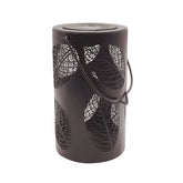 Hectarul - Lampa solara decorativa Autum cu LED, din metal cu model perforat, 11cm diametru, 19 cm inaltime