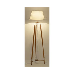 Lampadar, alb/maro/auriu, din lemn si otel si bumbac, Ellinor Bizzotto