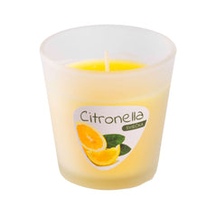 Lumanare anti tantari parfumata, in pahar de sticla mata, Citronella, 80 gr, 11 ore durata de ardere