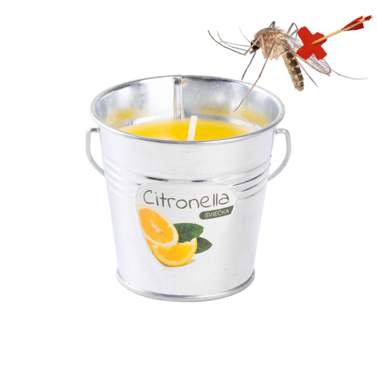 Lumanare anti tantari parfumata, in suport metalic tip galetusa, Citronella, 80 gr, 11 ore durata de ardere, 1, hectarul.ro